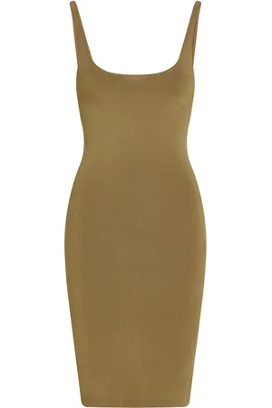 Calvin Klein Rayon Sweater Dress Khaki