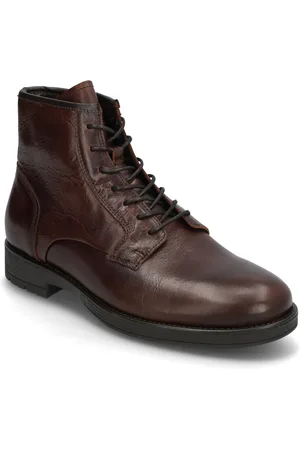 Bianco Bialars Lace Up Boot Tumbled Leather Brown