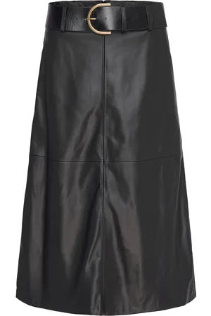 MANGO Leather-Effect Midi-Skirt
