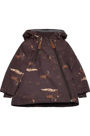Mikk-Line Polyester Baby Jacket - Aop Brown