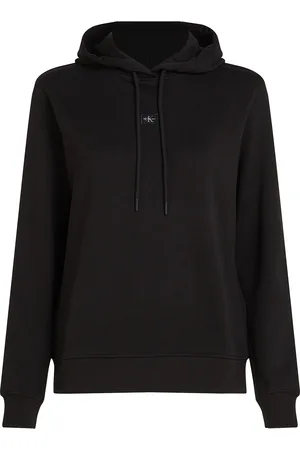 Calvin Klein Woven Label Regular Hoodie Black