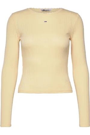Tommy Hilfiger Tjw Slim Pointelle Rib Tee Ls Yellow