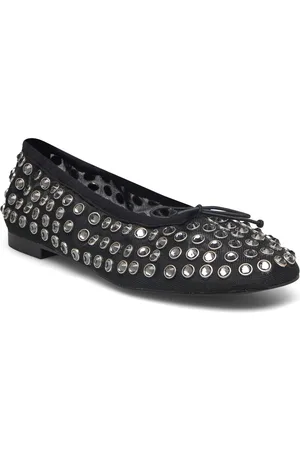 MANGO Studded Mesh Ballerina Shoes