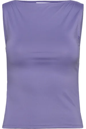 Weekday Annie Boatneck Sleeveless Top Purple