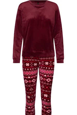 Hunkemöller Pj Set Velours Fairilse Red