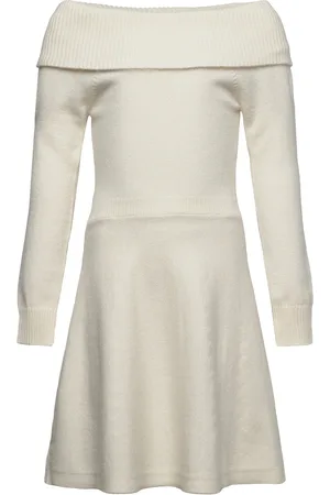 Lindex Dress Knitted With Fold Down C White