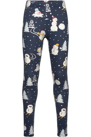 Lindex Leggings Snowman Aop Navy