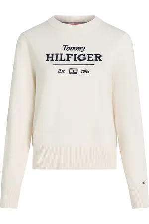 Tommy Hilfiger Logo C-Neck Sweater Ls Cream