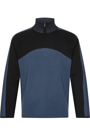 J Lindeberg Tim Tech Knit Quarter Zip Blue