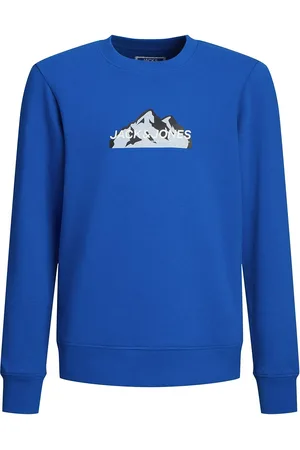 JACK & JONES Jcomountain Logo Sweat Crew Neck Sn Jnr Blue Jack & J S