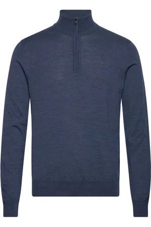 J Lindeberg Kiyan Merino Quarter Zip Blue