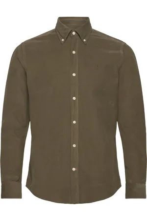 Morris Douglas Cord Shirt-Slim Fit Khaki
