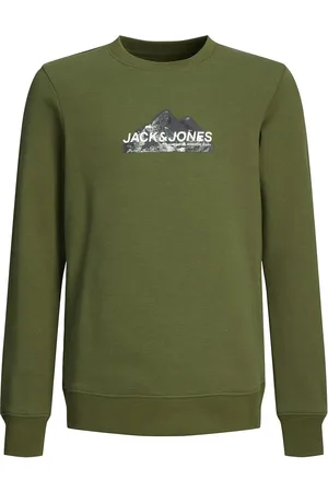 JACK & JONES Jcomountain Logo Sweat Crew Neck Sn Jnr Green Jack & J S