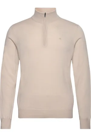 J Lindeberg Kiyan Merino Quarter Zip Beige