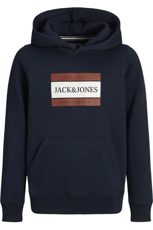 JACK & JONES Jorfrederiksberg Box Sweat Hood Sn Jnr Navy Jack & J S