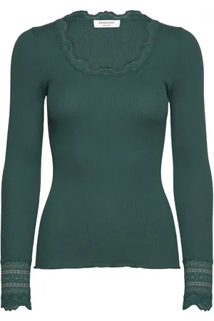 Rosemunde Rwbenita Ls O-Neck Lace T-Shirt Green