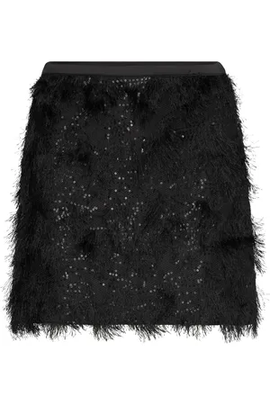 BUBBLEROOM Ryanne Fringe Sequin Mini Skirt