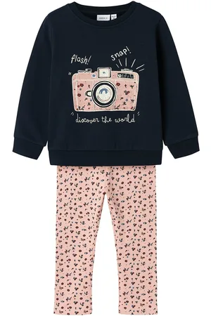 NAME IT Nmfoliana Sweat Set Bru Navy