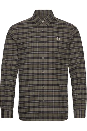 Fred Perry Brushed Oxford Tartan Shirt Khaki