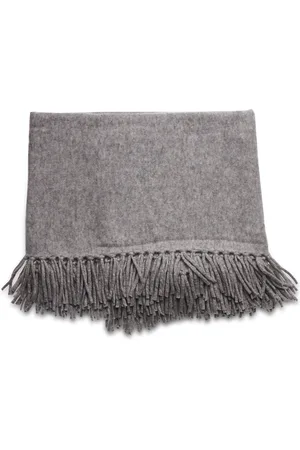 Davida Cashmere Scarf Fringes Grey