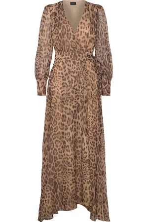 Bardot Lucianna Maxi Wrap Dress Brown