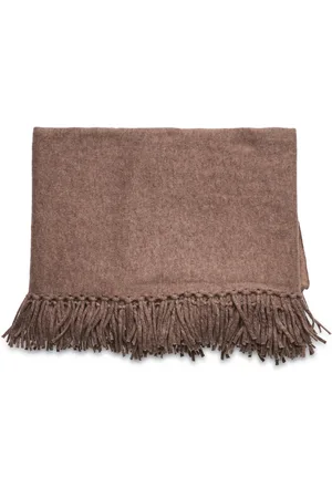 Davida Cashmere Scarf Fringes Brown
