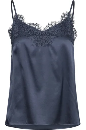 Rosemunde Silk Strap Top Navy