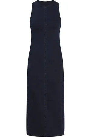 Calvin Klein Long Column Denim Dress Navy