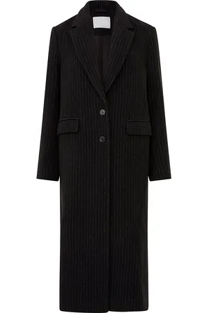 French Connection Arlana Pin Stripe Coat Navy