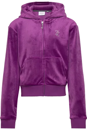 Juicy Couture Diamante Zip Through Hoodie Purple