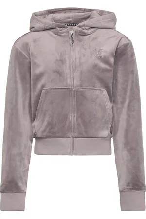 Juicy Couture Diamante Zip Through Hoodie Grey
