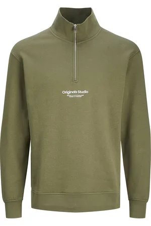 JACK & JONES Jorvesterbro Sweat Quarter Zip Hn Jnr Green Jack & J S