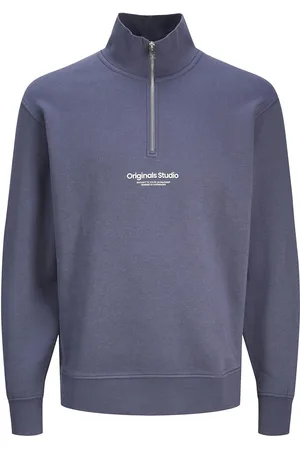 JACK & JONES Jorvesterbro Sweat Quarter Zip Hn Jnr Blue Jack & J S