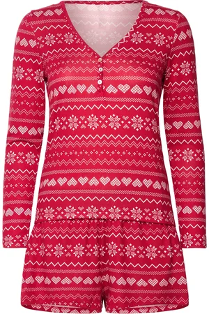 Hunkemöller Pj Short Jersey Fairisle Red