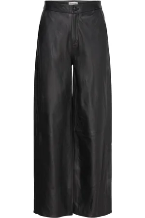 By Malina Felise High Rise Wide Leather Pants