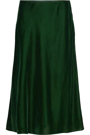 Ralph Lauren Velvet A-Line Skirt Green