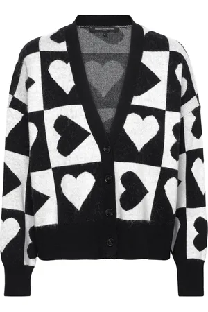 French Connection Julianna Heart Ls Cardigan Black