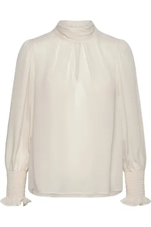 French Connection Crepe Light High Nk L.s Top White