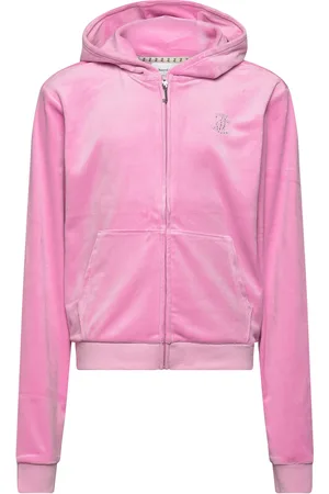 Juicy Couture Diamante Zip Through Hoodie Pink