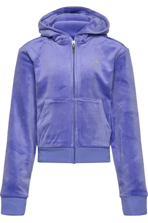 Juicy Couture Diamante Zip Through Hoodie Purple