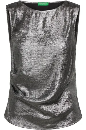 Benetton Sleeveless Shirt Silver