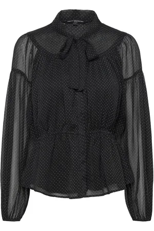 French Connection Ines Chiffon Fitted Waist Blou Black