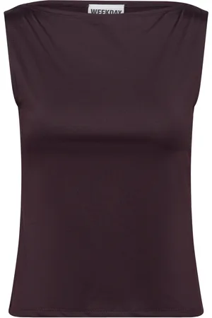 Weekday Annie Boatneck Sleeveless Top Burgundy