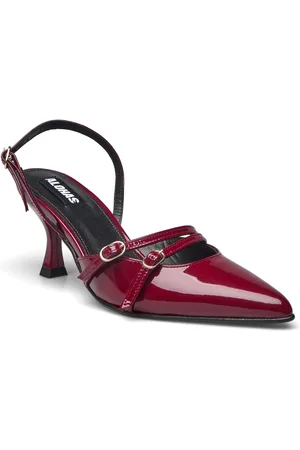 ALOHAS Joelle Onix Black Leather Pumps Burgundy