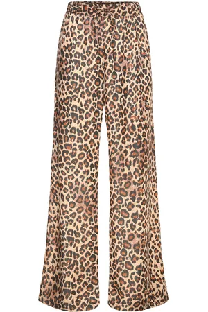 Monki Sporty Satin Trousers Beige