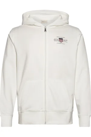 GANT Graphic Fullzip Hoodie White