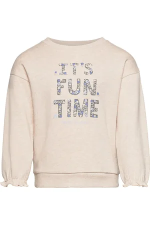 MANGO Printed Cotton Sweatshirt Cream
