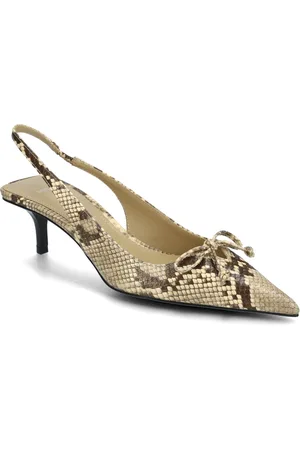 MANGO Kitten Shoes With Bow Detail Beige