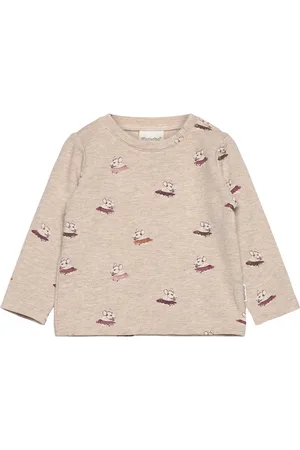 Minymo T-Shirt Ls Aop Sweat Beige