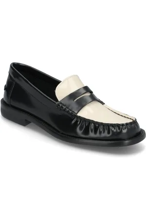 MANGO Two-T Leather Loafers